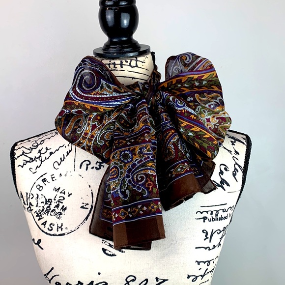 Paisley Print Rolled Edge Scarf - Picture 4 of 7